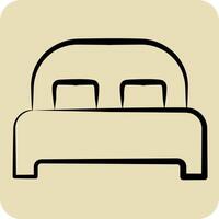 Icon Bed 3. related to Bedding symbol. hand drawn style. design editable vector