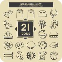 Icon Set Bedding. related to Education symbol. hand drawn style. design editable vector