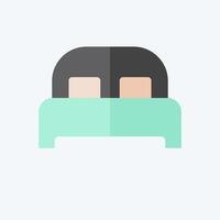 Icon Bed 3. related to Bedding symbol. flat style. design editable vector