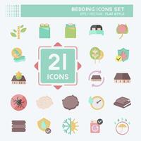 Icon Set Bedding. related to Education symbol. flat style. design editable vector