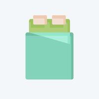 Icon Bed 2. related to Bedding symbol. flat style. design editable vector