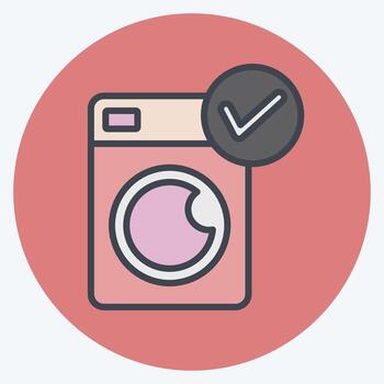 icono Lavado máquina. relacionado a lecho símbolo. color compañero estilo. diseño editable vector