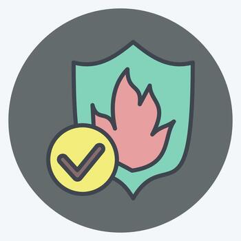 Icon Fireproof. related to Bedding symbol. color mate style. design editable vector