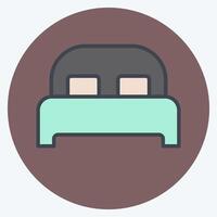 Icon Bed 3. related to Bedding symbol. color mate style. design editable vector