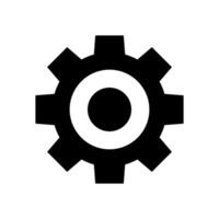 circle cog black for mechanization icons vector
