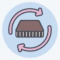 Icon Mattress 3. related to Bedding symbol. color mate style. design editable vector