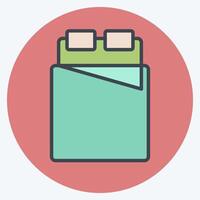 Icon Bed 2. related to Bedding symbol. color mate style. design editable vector