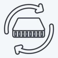 Icon Mattress 3. related to Bedding symbol. line style. design editable vector