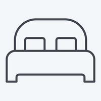 Icon Bed 3. related to Bedding symbol. line style. design editable vector