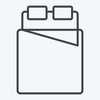 Icon Bed 2. related to Bedding symbol. line style. design editable vector