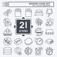 Icon Set Bedding. related to Education symbol. line style. design editable vector