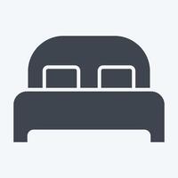 Icon Bed 3. related to Bedding symbol. glyph style. design editable vector
