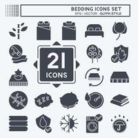 Icon Set Bedding. related to Education symbol. glyph style. design editable vector