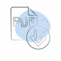 Icon PDF File. related to Download symbol. Color Spot Style. design editable vector