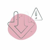Icon Download Error. related to Download symbol. Color Spot Style. design editable vector