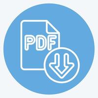 Icon PDF File. related to Download symbol. blue eyes style. design editable vector