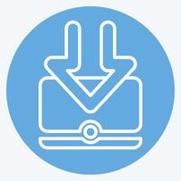 Icon Computer. related to Download symbol. blue eyes style. design editable vector