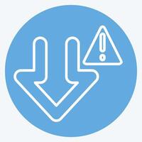 Icon Download Error. related to Download symbol. blue eyes style. design editable vector