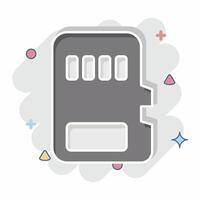 Icon Memory Card. related to Download symbol. comic style. design editable vector