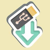 Sticker USB. related to Download symbol. design editable vector