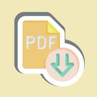 Sticker PDF File. related to Download symbol. design editable vector