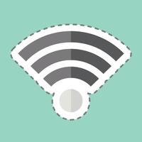 Sticker line cut Wifi. related to Download symbol. design editable vector