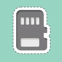 Sticker line cut Memory Card. related to Download symbol. design editable vector