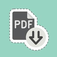Sticker line cut PDF File. related to Download symbol. design editable vector