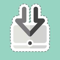 Sticker line cut Computer. related to Download symbol. design editable vector