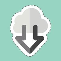Sticker line cut Cloud. related to Download symbol. design editable vector