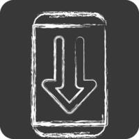 Icon Phone. related to Download symbol. chalk Style. design editable vector