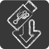 Icon USB. related to Download symbol. chalk Style. design editable vector