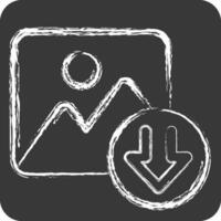Icon Photo. related to Download symbol. chalk Style. design editable vector