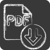 Icon PDF File. related to Download symbol. chalk Style. design editable vector