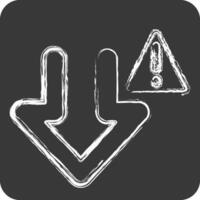 Icon Download Error. related to Download symbol. chalk Style. design editable vector