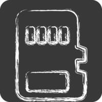 Icon Memory Card. related to Download symbol. chalk Style. design editable vector