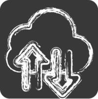 Icon Cloud Storage. related to Download symbol. chalk Style. design editable vector