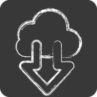 Icon Cloud. related to Download symbol. chalk Style. design editable vector