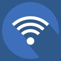 Icon Wifi. related to Download symbol. long shadow style. design editable vector