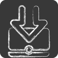 Icon Computer. related to Download symbol. chalk Style. design editable vector