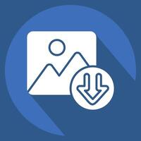 Icon Photo. related to Download symbol. long shadow style. design editable vector