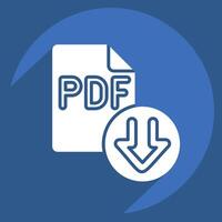 Icon PDF File. related to Download symbol. long shadow style. design editable vector