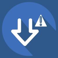Icon Download Error. related to Download symbol. long shadow style. design editable vector