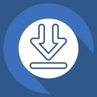 Icon Download. related to Download symbol. long shadow style. design editable vector