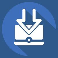 Icon Computer. related to Download symbol. long shadow style. design editable vector