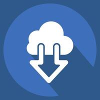 Icon Cloud. related to Download symbol. long shadow style. design editable vector