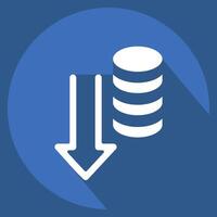 Icon Database. related to Download symbol. long shadow style. design editable vector
