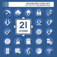 Icon Set Download. related to Education symbol. long shadow style. design editable vector