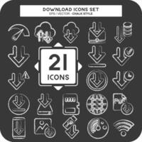 Icon Set Download. related to Education symbol. chalk Style. design editable vector