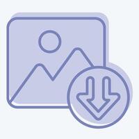Icon Photo. related to Download symbol. two tone style. design editable vector